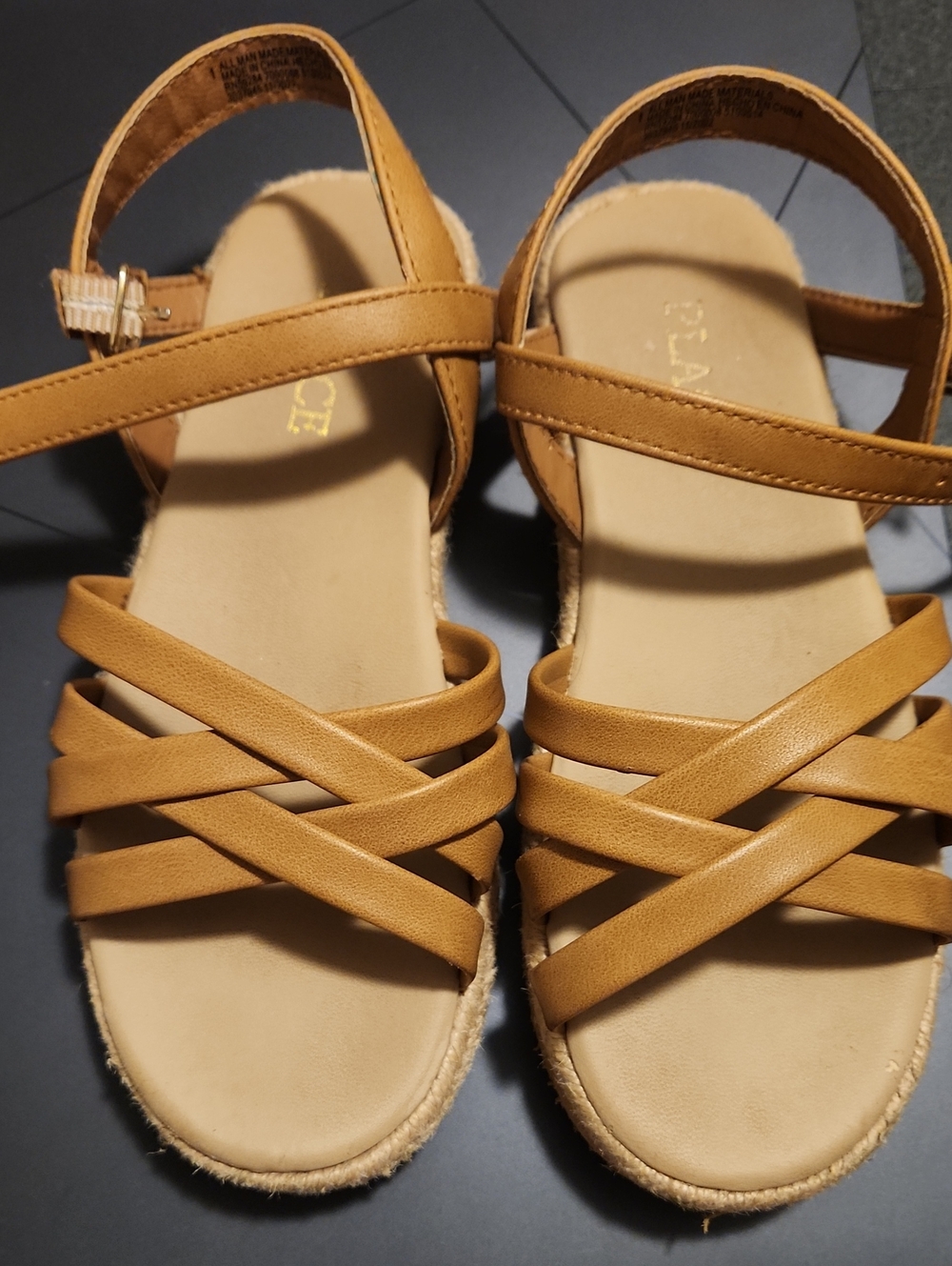 Children's Place Tan Crisscross Espadrille Sandals Size 1